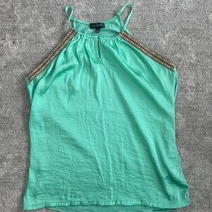 The Limited Aqua Camisole with Patterned Straps